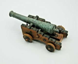Antique Spanish Marine Cannon ? Copper - Cool Green Patina - Rare ? Abt 8 In