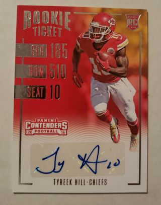 2016 Panini Contenders Tyreek Hill Rookie Ticket Rc Auto Sp Kc Chiefs Rare Hot