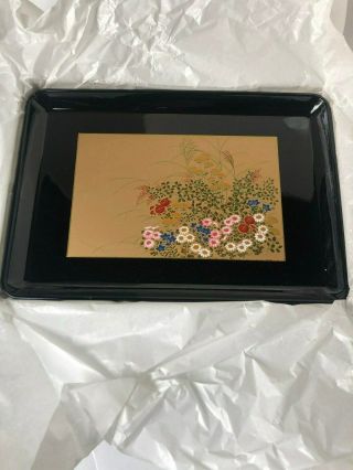 Lovely Black Floral Chinese Tea Tray