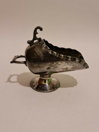 Vintage Silver Plated Sugar Scuttle With Hand Engraved Floral Pattern