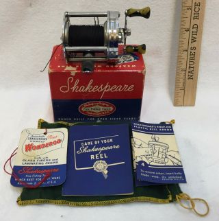 Shakespeare Fishing Reel 1960 Baitcaster Vintage Stainless Steel Box