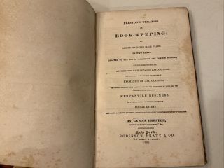 1838 Antique Bookkeeping Book Preston 
