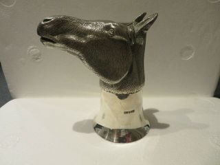 Fine Antique Rare Silver Plated Novelty Hunting Horse Head Stirrup Cup