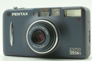 [rare Indigo Blue Mint] Pentax Espio 120sw Ii Point & Shoot 35mm Film From Jpn 7