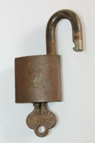 Antique Vintage Brass Eagle Padlock (w/key)