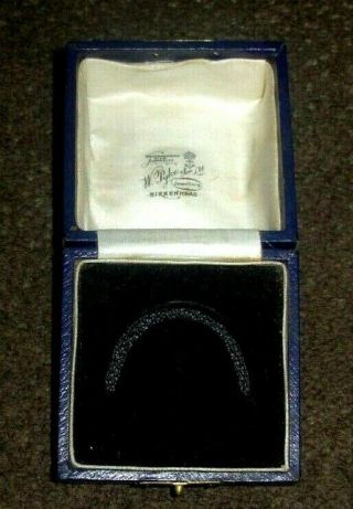 Antique Leather Napkin Ring Box Birkenhead Jewellers - - - - Box Only