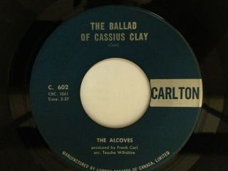 Rare (1964) Alcoves Do Wop 45 " The Ballad Of Cassius Clay ".