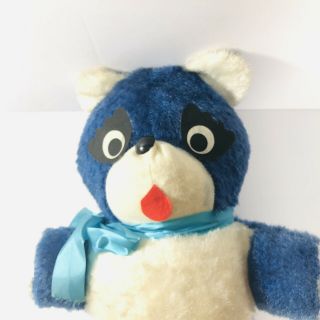 Vintage Superior Toy And Novelty Inc Stuffed Teddy Bear Plush Blue And White 21”