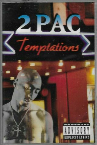 2pac - Temptations - Nm 1995 6 Track Interscope Maxi Single Cassette - Rare