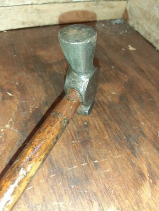 Antique Flat Sided Ball Peen Hammer Rare Blacksmith Tools Signed.  Tool