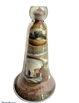 Old Harry Rocks Sand Art Glass Bell Shape 5 Inches Tall Gift Idea Decor Legend