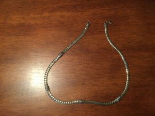 Antique Vintage Sterling Silver? Choker Necklace Or Collar 17”.  19.  3g