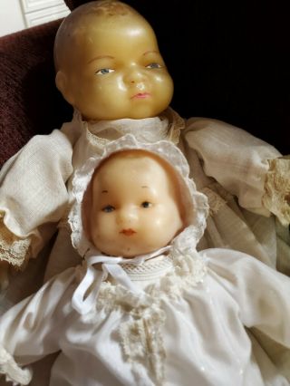 Wax Head Baby Dolls Antique Very Cute