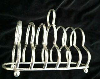 Vintage Silver Plated Toast Rack,  6 Slice,  Marked Made In England