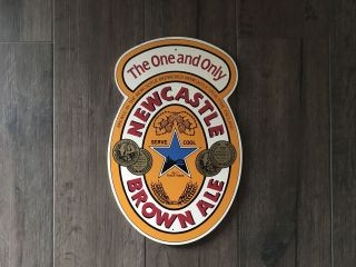 Rare Vintage Newcastle Brown Ale: The One And Only Fiberboard Beer Sign