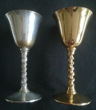 Falstaff 5 " Tall Silver And Gold Plated Sherry/port Goblet
