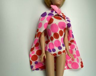 Vintage 1971 Living Barbie Doll Outfit 1116 Swimsuit Wrap Around Skirt - 0035