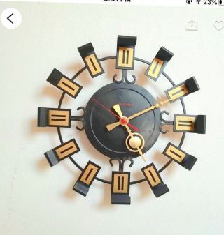 Vintage Mid Century Modern Wall Clock