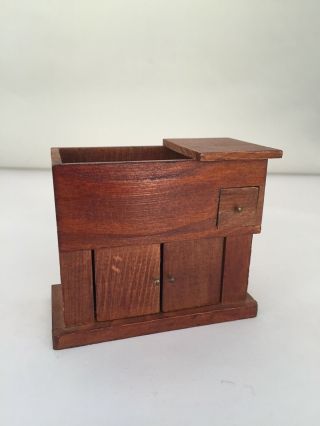 Vintage Dollhouse Miniature Wood Dining Room Server,  Doors & Drawer Open