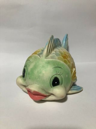 VTG RARE MEXICAN RUBBER SQUEAKY FISH TOY MEXICO SQUEAK TOY 9”Long 2