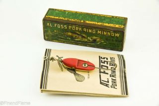 Vintage Al Foss Oriental Wiggler Antique Fishing Lure In Tin Box W Papers Md20