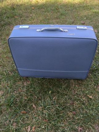 Vintage Hard Shell American Tourister Triumph Suitcase Luggage Blue - Pristine