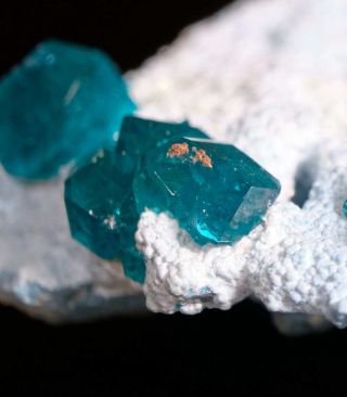 RARE Dioptase on Plancheite,  Tsumeb Mine,  Namibia.  Ex.  Coll.  Clive Queit 3