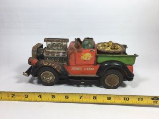 JOHN ' S Farm Track Car Tin Toy Nomura Made in Japan Vintage Rare COLLECTIBLE 2