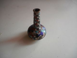 Tiny Antique Cloisonne Vase.  Only 2 1/2 " Tall