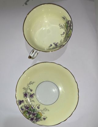 Rare Paragon By Appointment To The Queen Mary On Yellow Teacup & Saucer