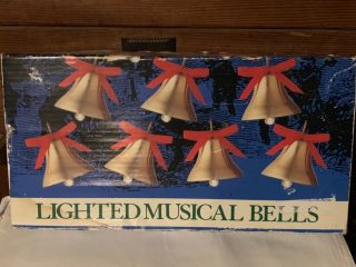 Antique Rare Mr.  Christmas Lighted Bells Of 10 Brass Musical Vintage 15 Songs