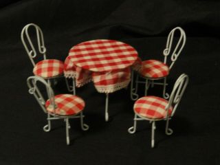 Dollhouse Miniature Table & Chairs Set 1:12 Ice Cream Parlor 2