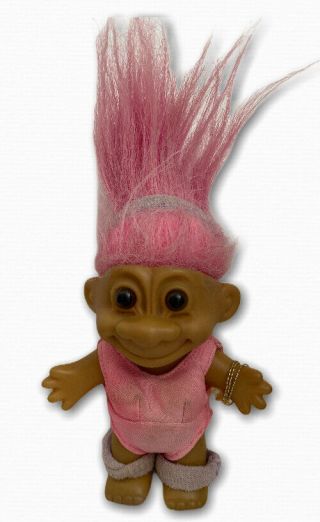 Vintage 1990’s Russ Berrie Troll Doll Pink Hair Workout Yoga Headband Christmas