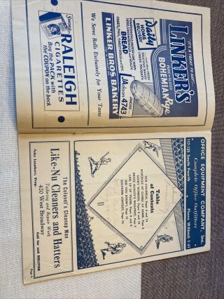 1940 LOUISVILLE COLONELS MINOR LEAGUE BASEBALL SCORECARD Program Unscored Rare 2