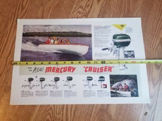 Rare Mercury Cruiser Outboard Motor Brochure Poster /
