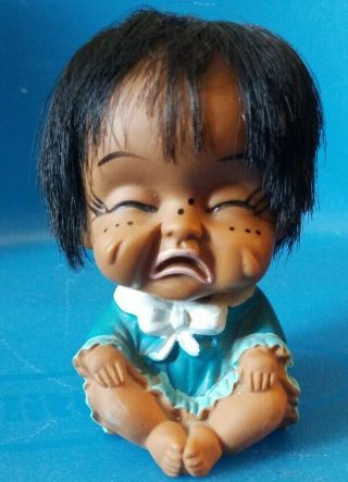 Vintage Moody Cuties Rubber Japan Crying Baby Doll Figure 3 1/2 "