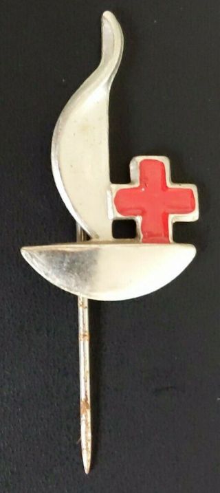 Rare Vintage Red Cross Stick Pin France