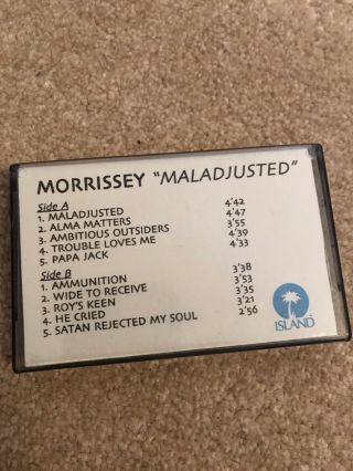Morrissey Maladjusted - Very Rare U.  K.  Island Records Promo Cassette Tape