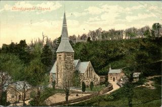 Llandygwydd Church Cardigan Postcard Antique Colour Printed History