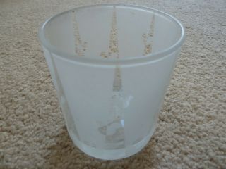 Second Disney Etched Mickey Mouse Ears Votive Candle Holder Glass Geometric Rare