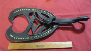 Antique Nellis Hay Tool Beam Grabber Patent 1870