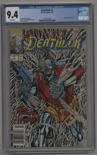 Deathlok 1 Cgc 9.  4 White Pages 1991 Metallic Silver Cover Rare And Htf