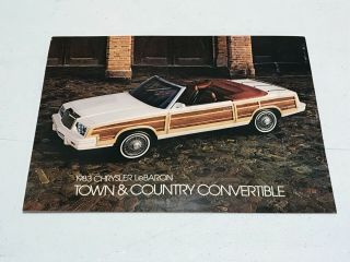 1983 Chrysler Lebaron Town & Country Convertible Sales Training Brochure Rare