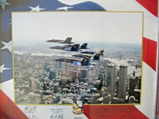 Blue Angels 2002 Twin Towers - World Trade Center Flyover Poster - Rare