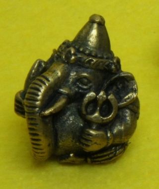 Ganesh Ganesha Brass Statue Hindu Elephant Headed God Of Success Very Rare Mini