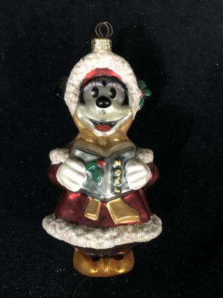 Rare Older Christopher Radko Disney Minnie Mouse Caroler Christmas Ornament