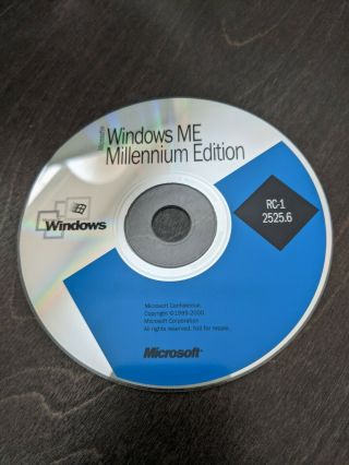 Ultra Rare: Microsoft Windows Me Codename Millennium Rc - 1 Build 2525.  6 (beta)