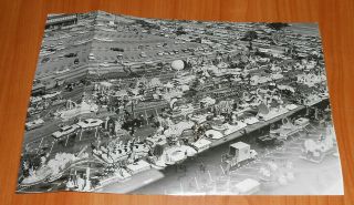 1961 Press Photo Miami Orange Bowl Parade Rare Aerial View Of Whole Float Armada