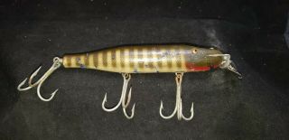 Vintage Creek Chub Striper Pikie Minnow Antique 7 " Fishing Lure Pike Scale 12
