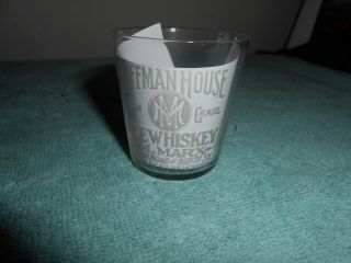 , Antique Etched Style Shot Glass,  HOFFMAN House Rye Whiskey,  NY 2